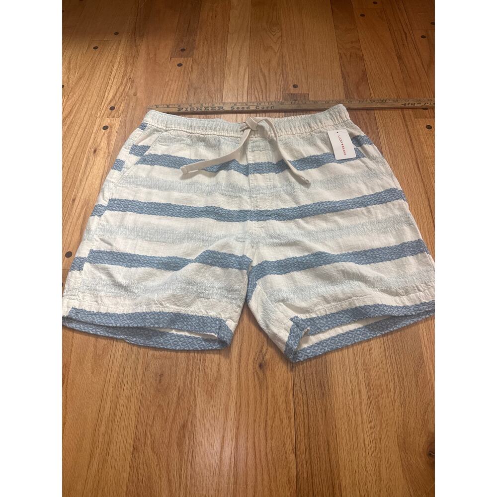 NEW Lucky Brand Casual Shorts Men’s Sz Large 100% Cotton Stripe Drawstrings